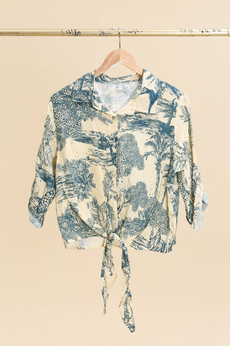 Jungle Toille Linen Blouse