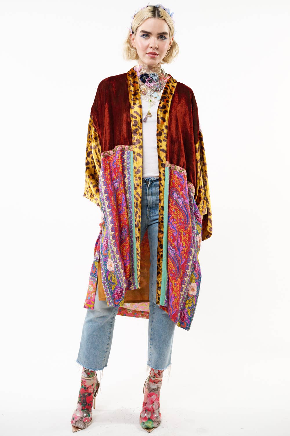 Nova Cheetah Kimono | Animal Print Romantic Short Robe