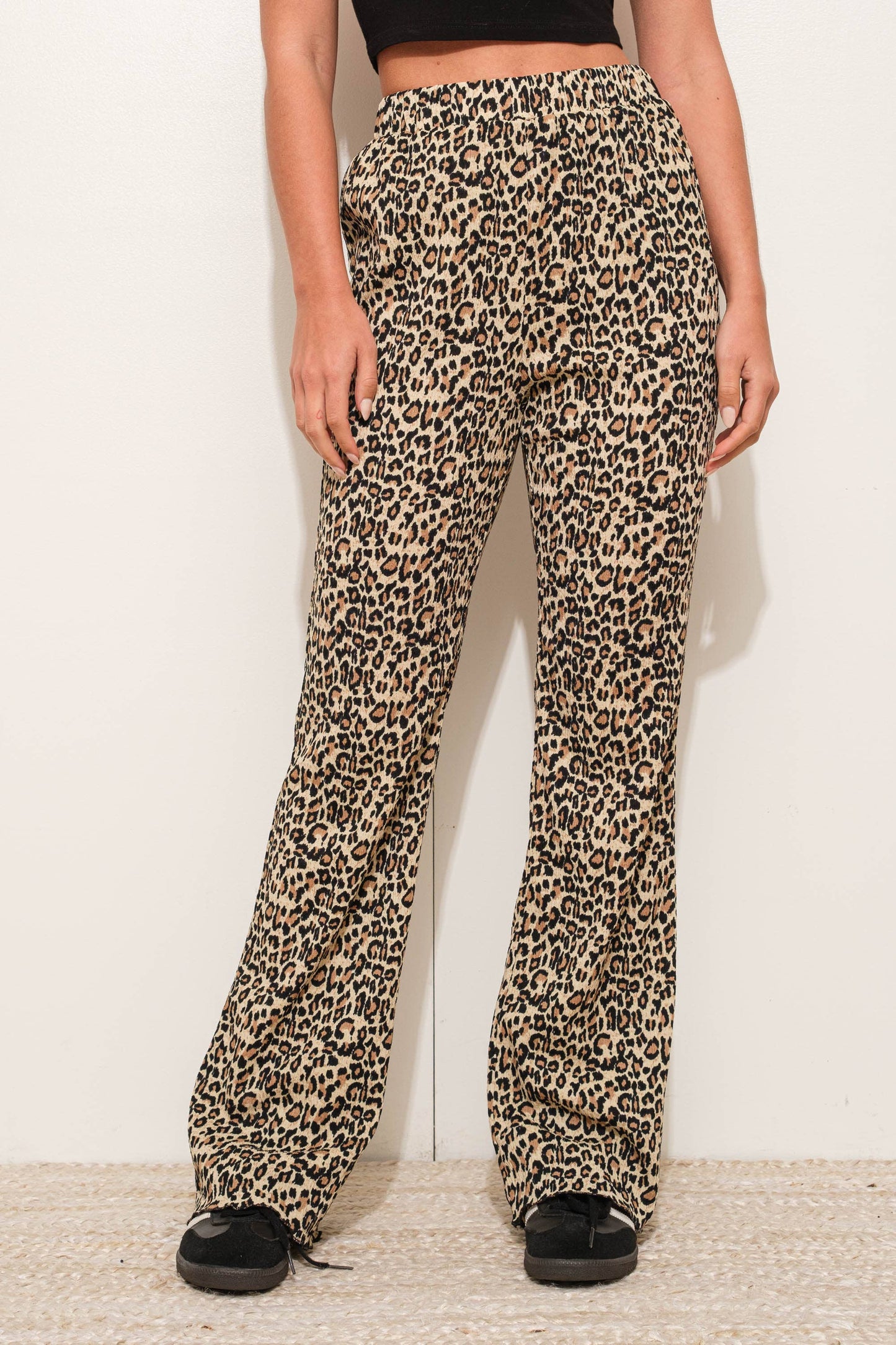 LEOPARD FLARE PANTS