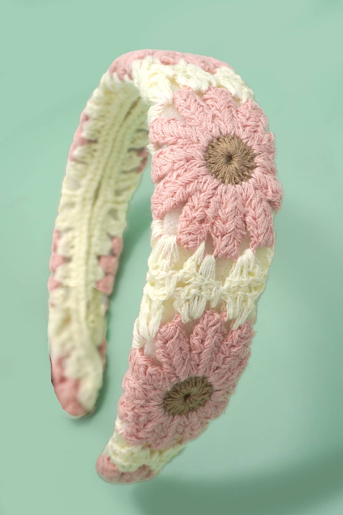 FLORAL CROCHET HEADBAND HAIR BAND