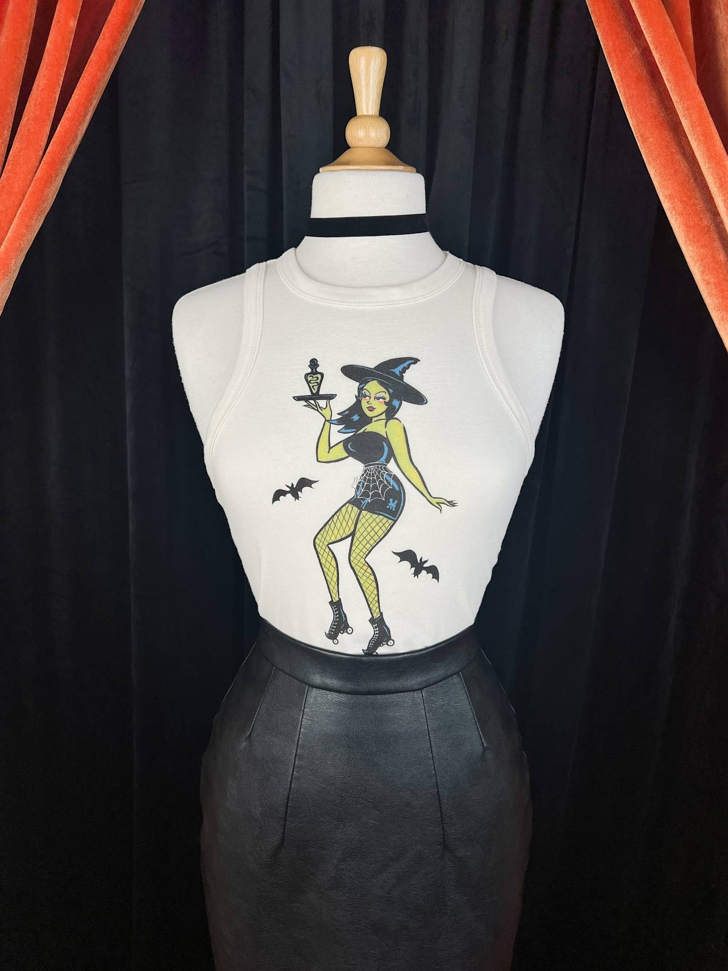Roller Hex Top Rib Racer Tank in Natural