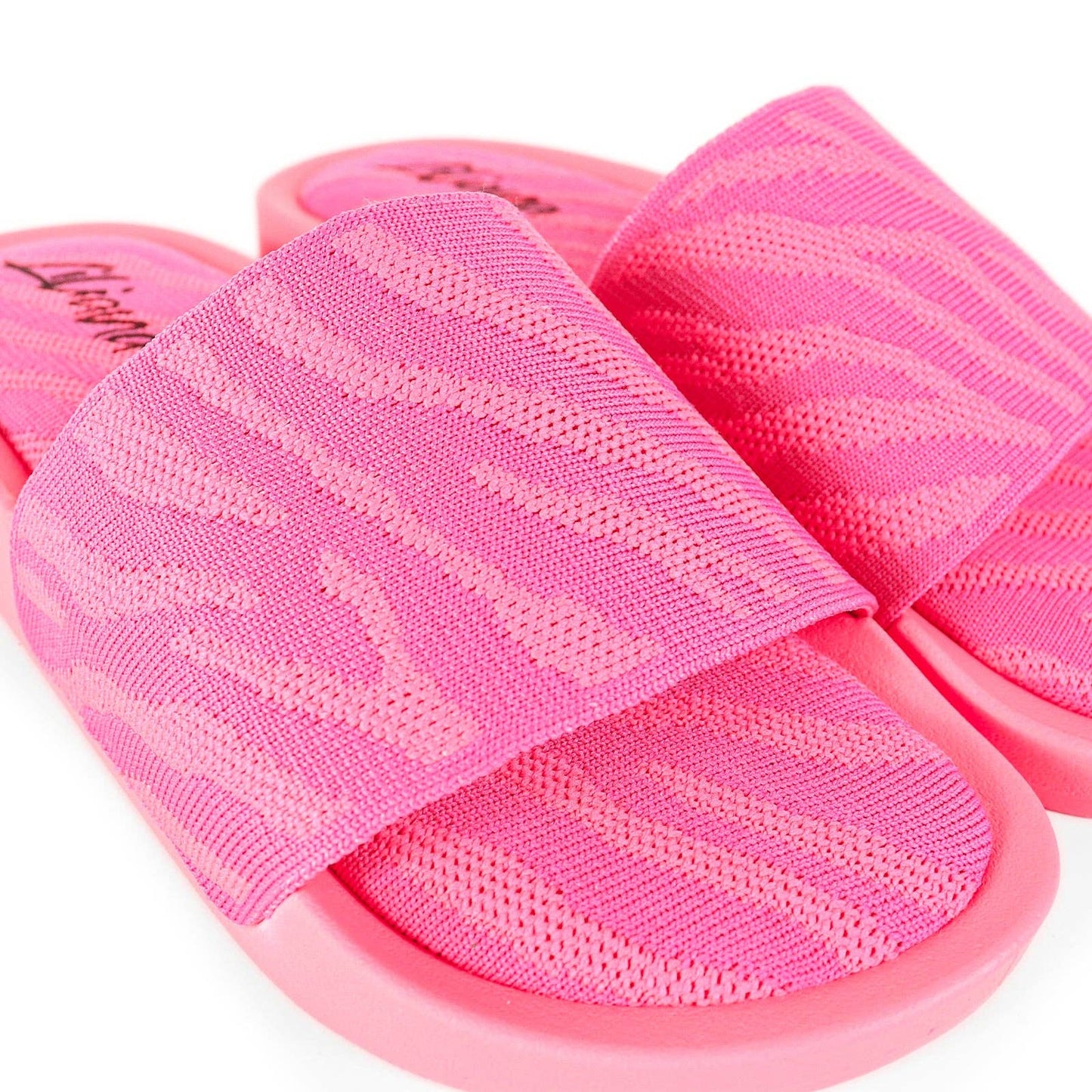 Hot Pink Zebra Terry Slides