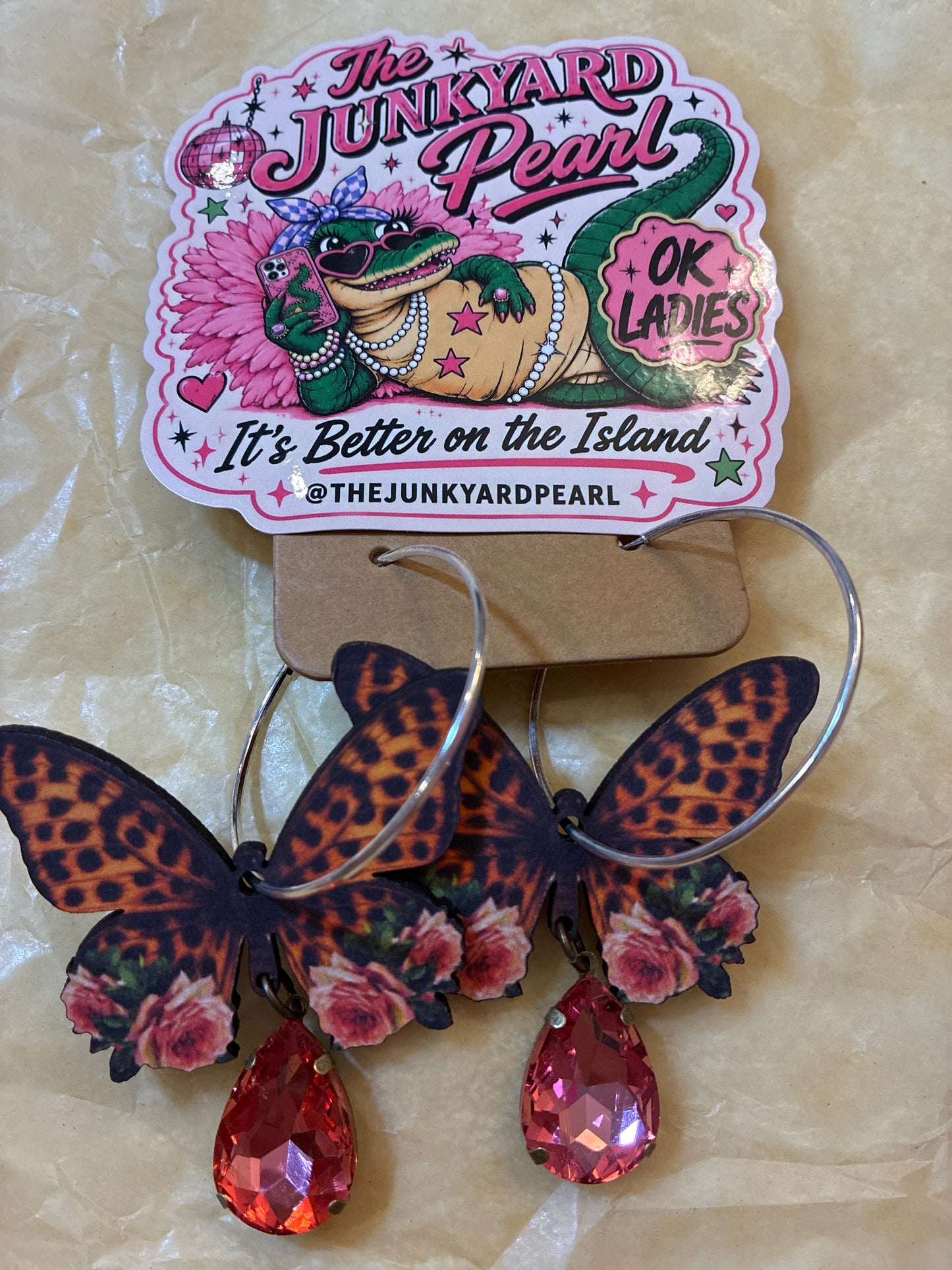 Leopard Butterfly Earrings