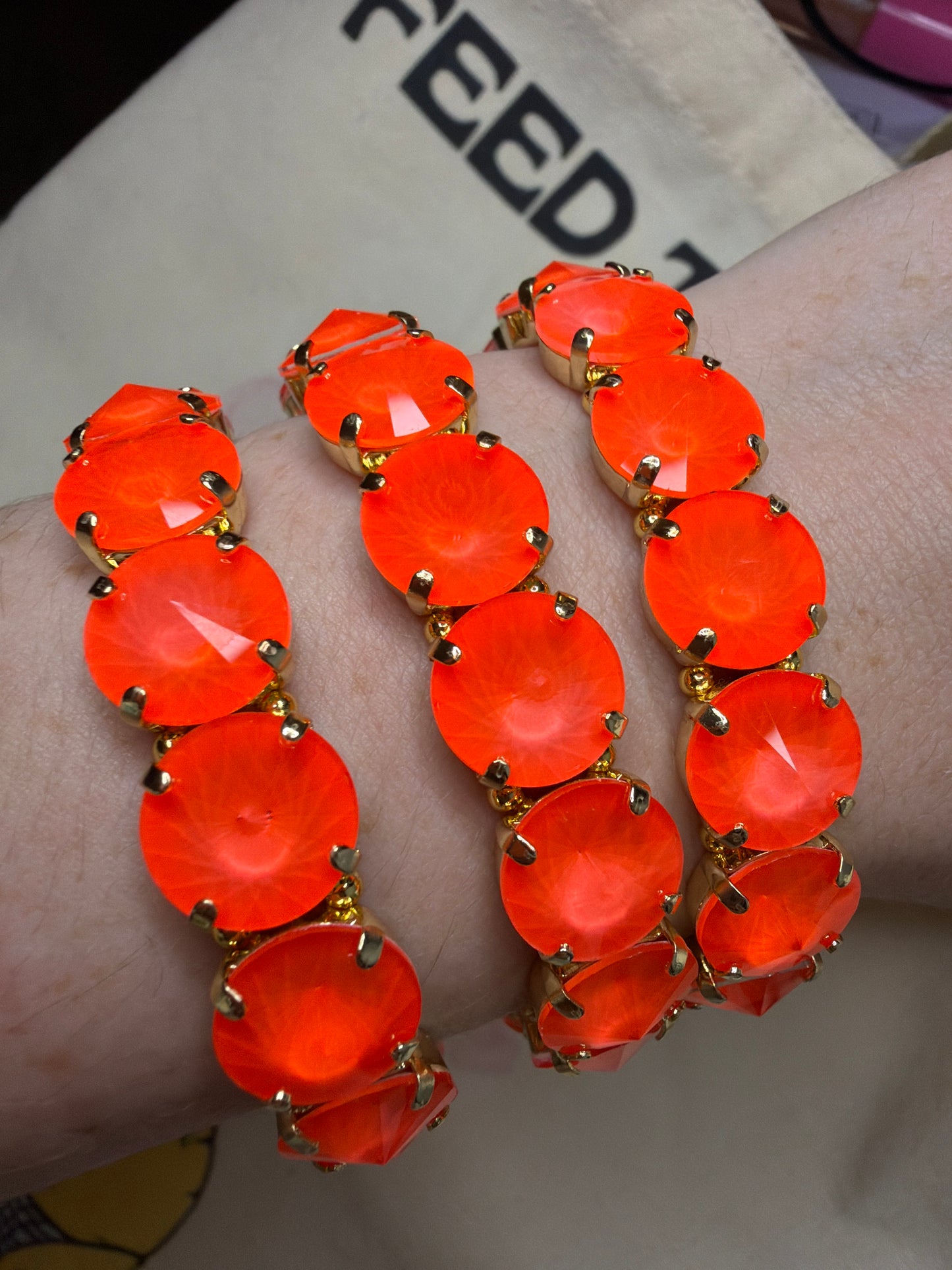 Neon Orange Stretch Bracelet