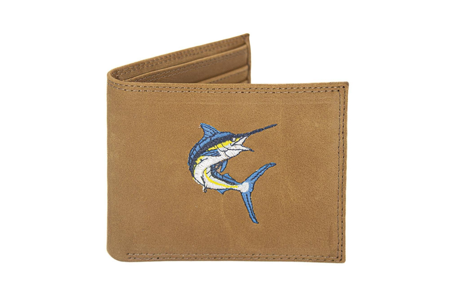 Marlin Men's Embroidered Leather Wallet.