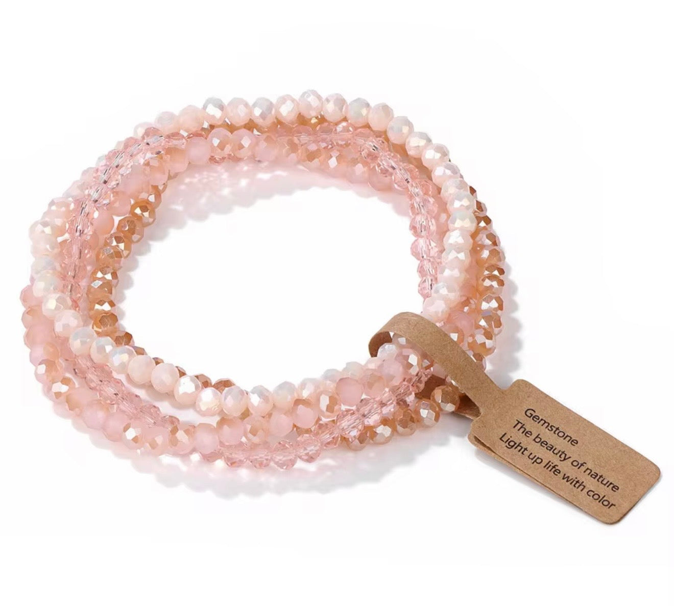 Crystal Glass Bead Bracelet Stack