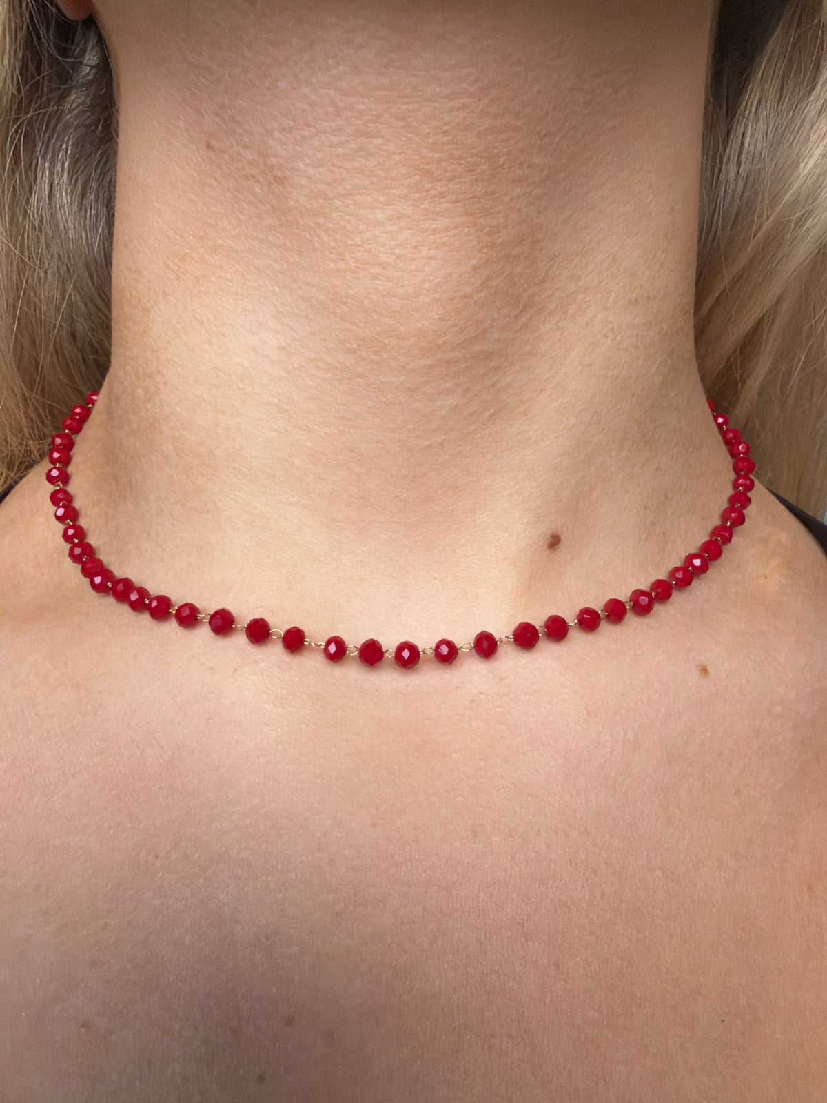 Red beaded choker