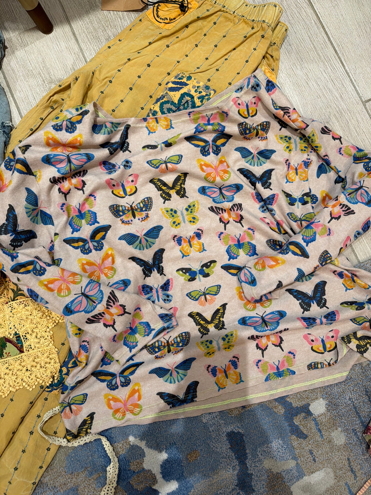 Beige Butterfly Sweatshirt