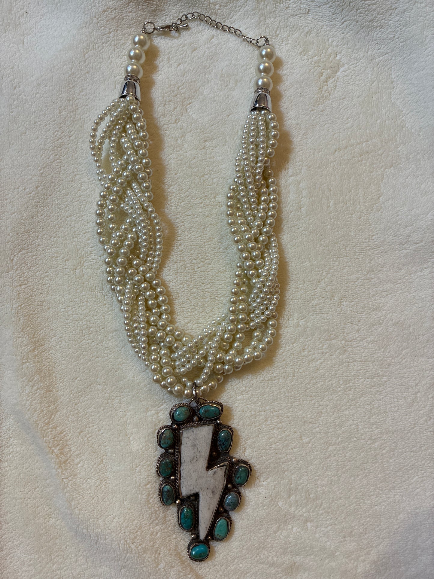 Pearl Lightning Bolt Necklace