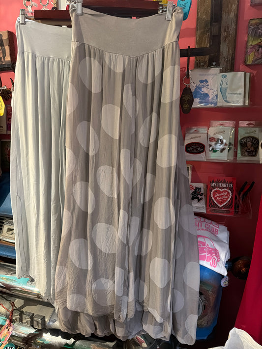 Grey polka dot Silky Pants