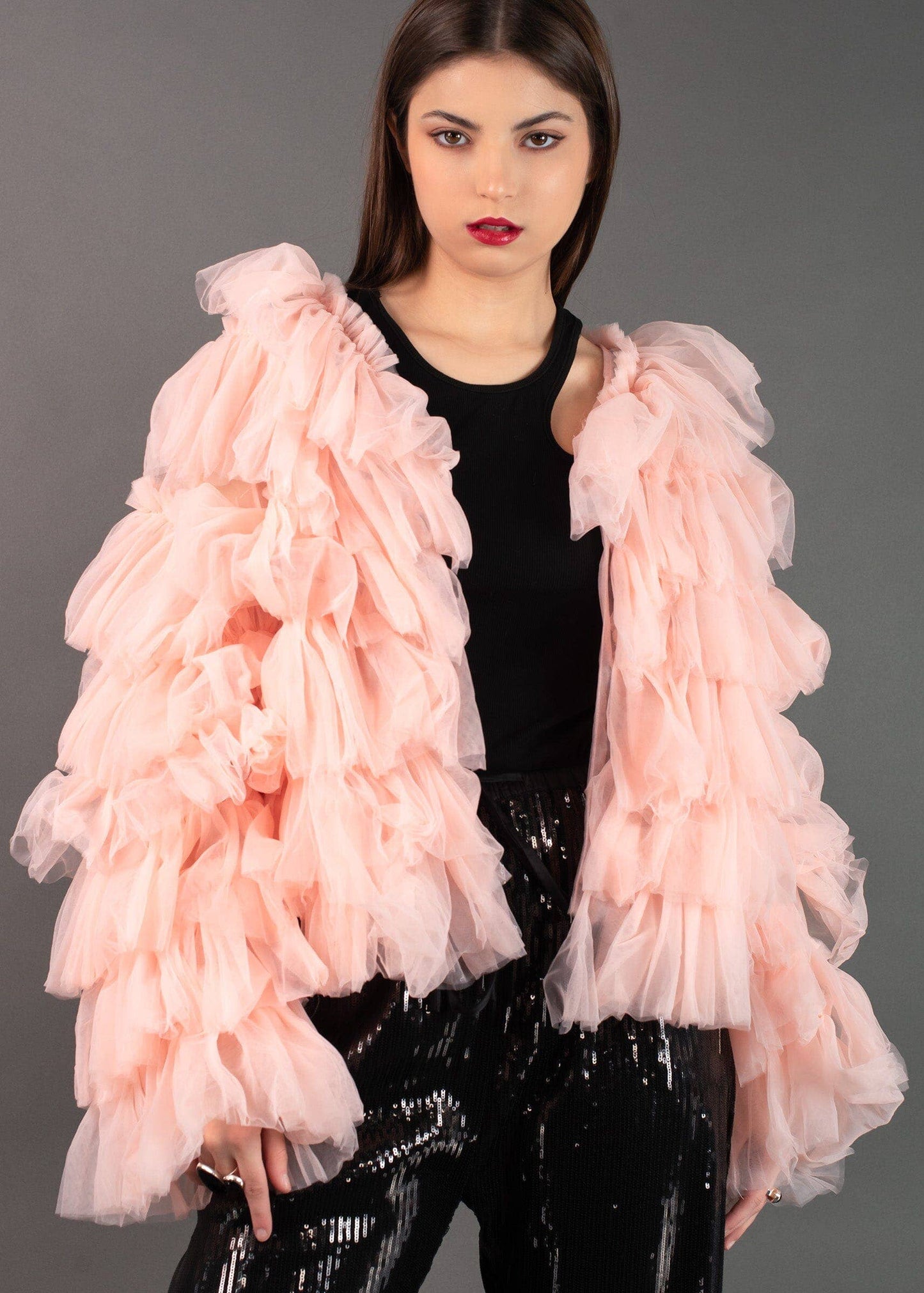 Tiered Tulle Cardigan