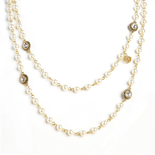 Wrap- 6mm Gold Cream Pearl Necklace