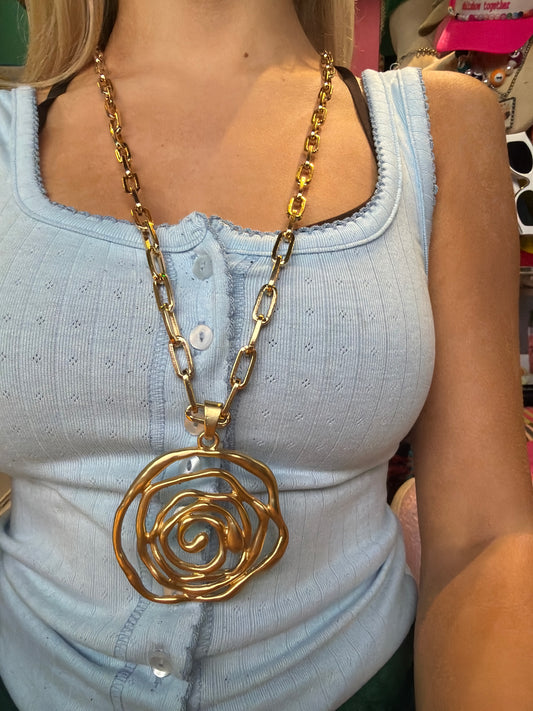 Gold Rose Necklace