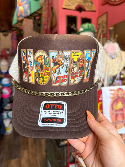 Vintage Cowboy Howdy Premade Trucker Hat