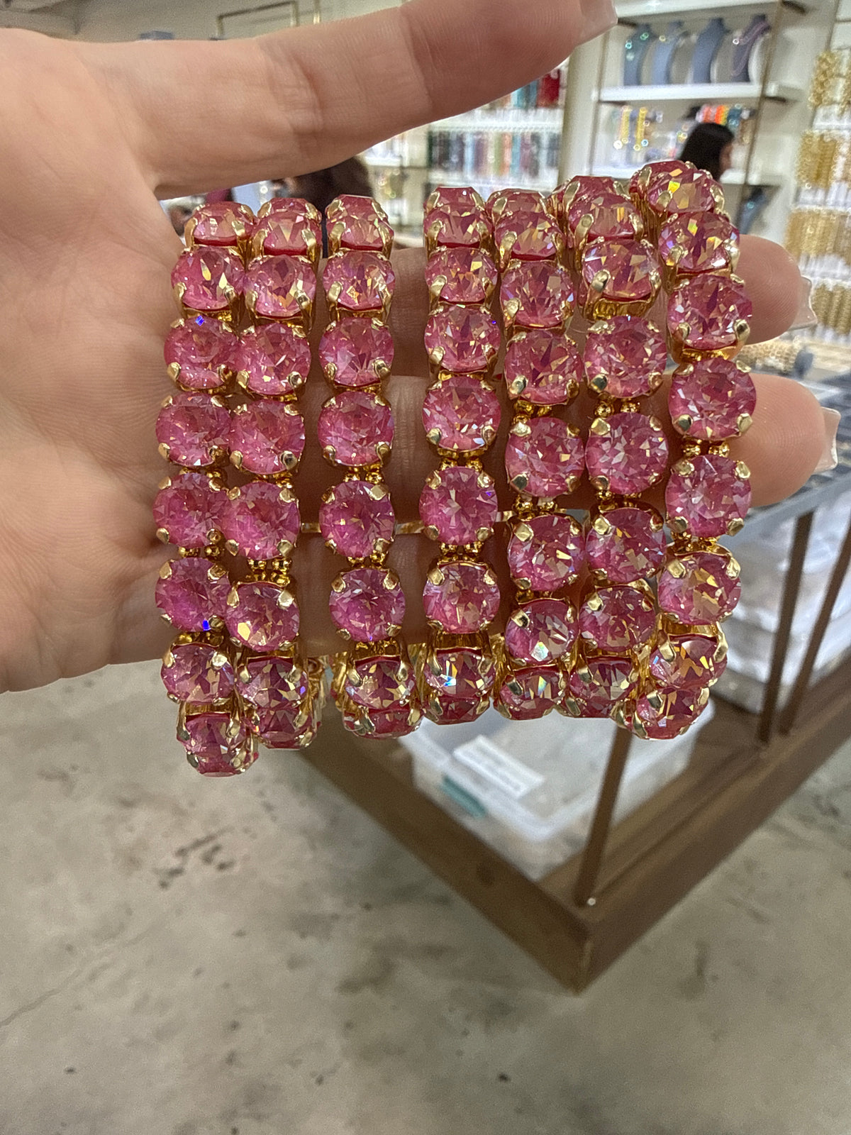 Mini PINK AB Stretch Bracelet