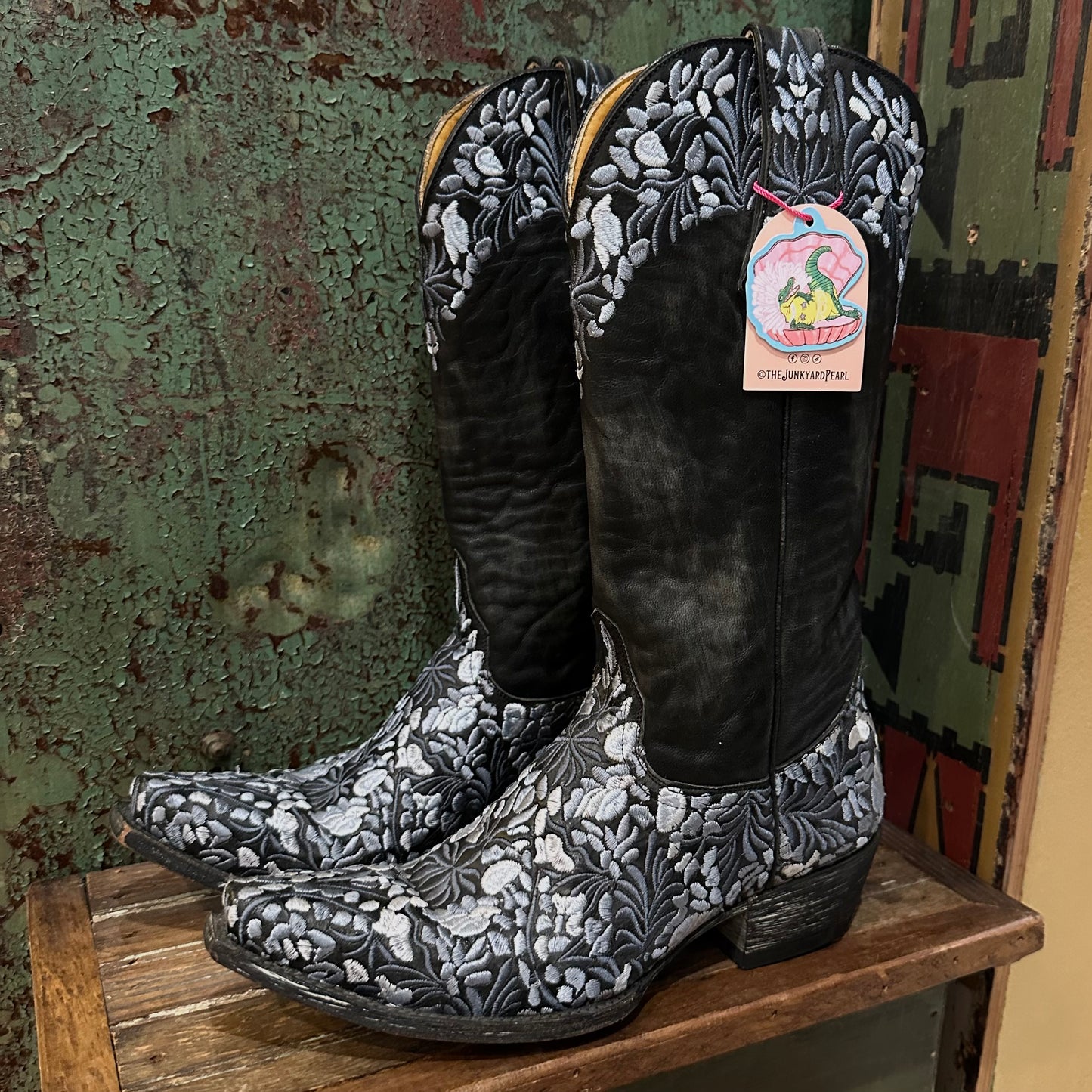 Old Gringo Black Floral Boots 8B