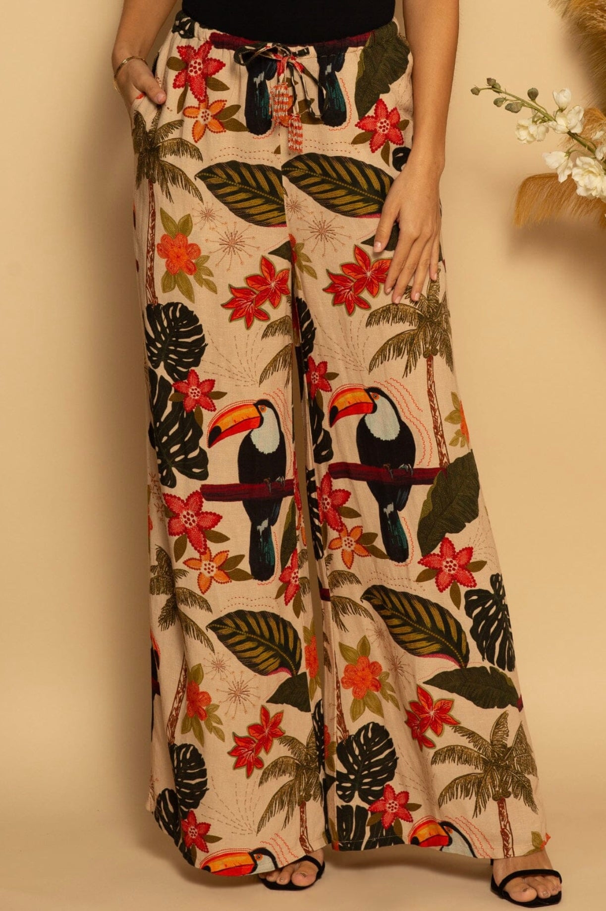 Toucan Beaded Beach Pant