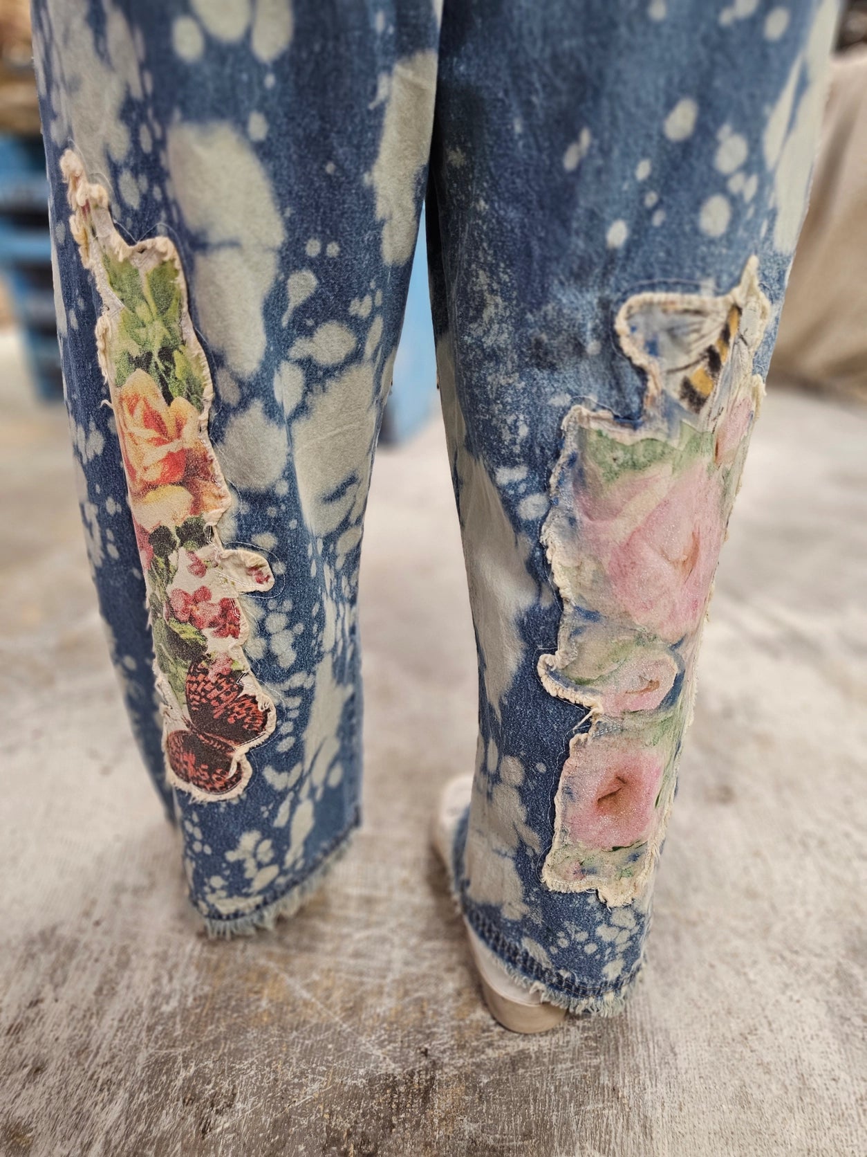 Vintage Butterfly Denim Overalls