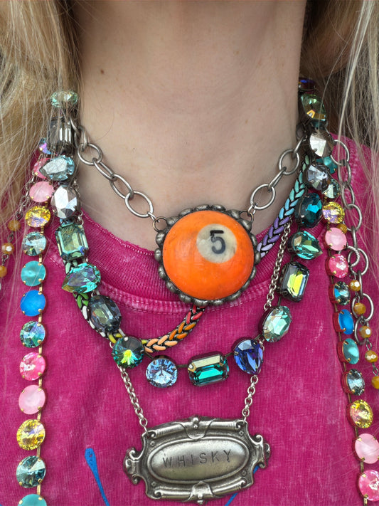 Pool ball necklace