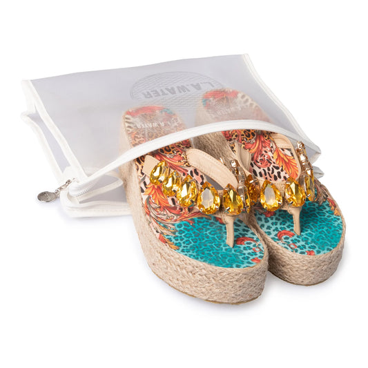 Gold Leopard Animalier Rope Wedge