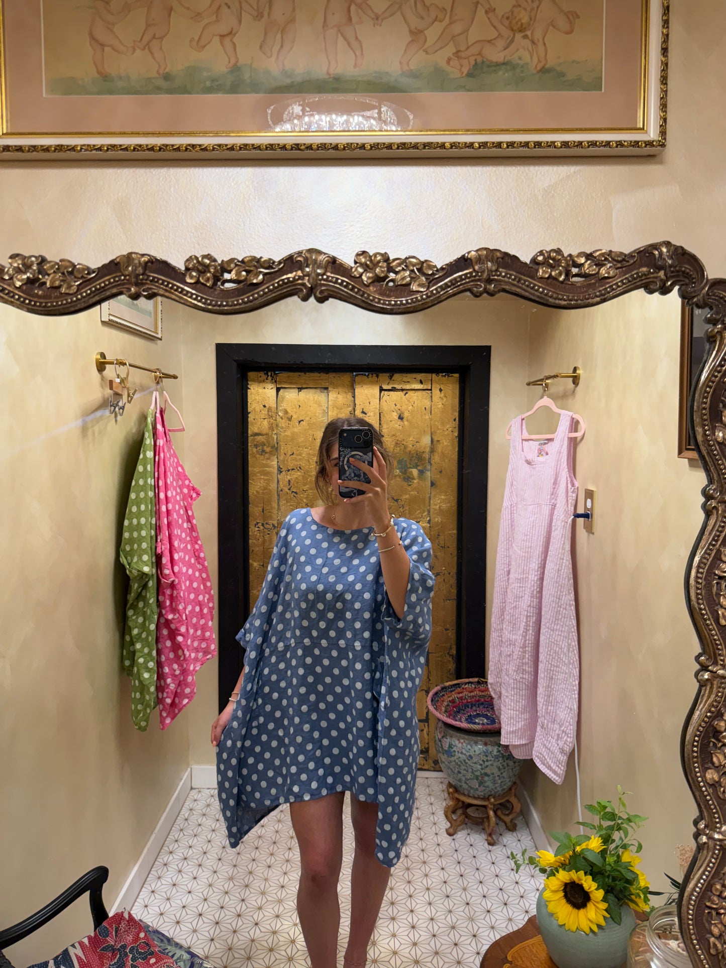 Polka Dot Linen Tunic