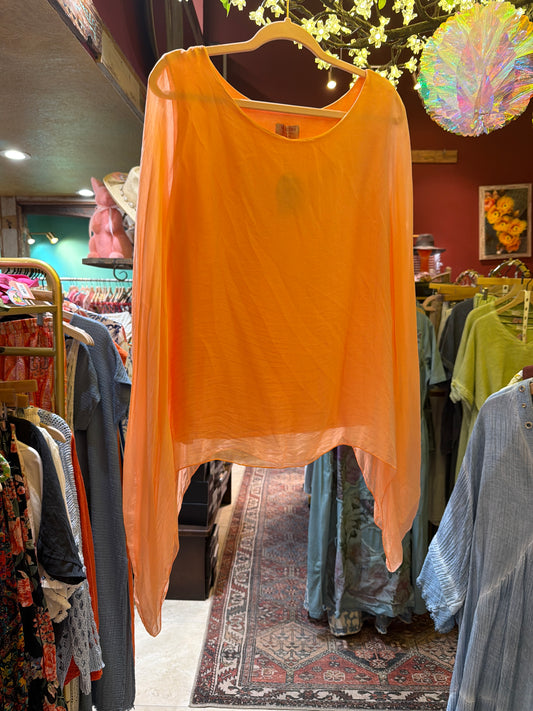 Orange Sherbert Silky Blouse