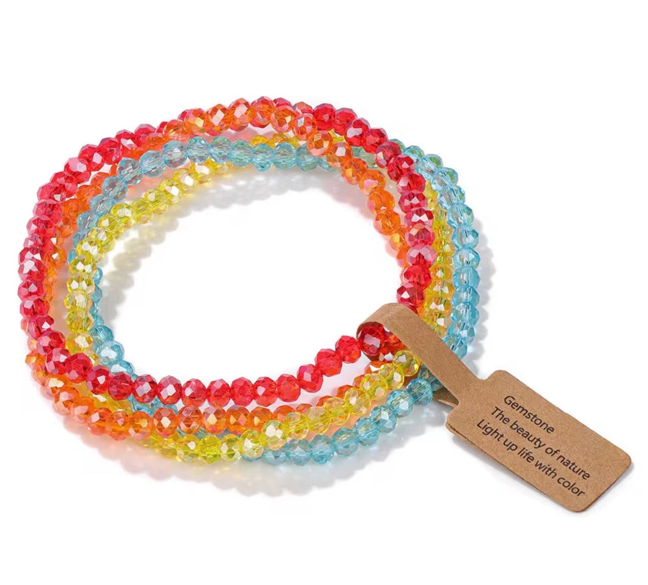 Crystal Glass Bead Bracelet Stack