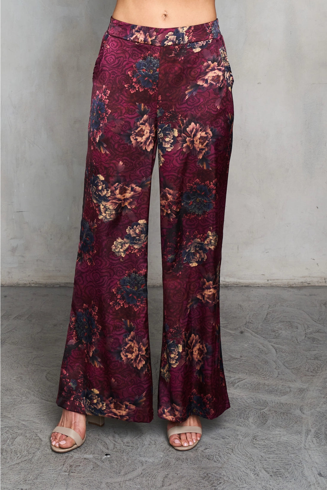 Satin Verona Print Palazzo Pant