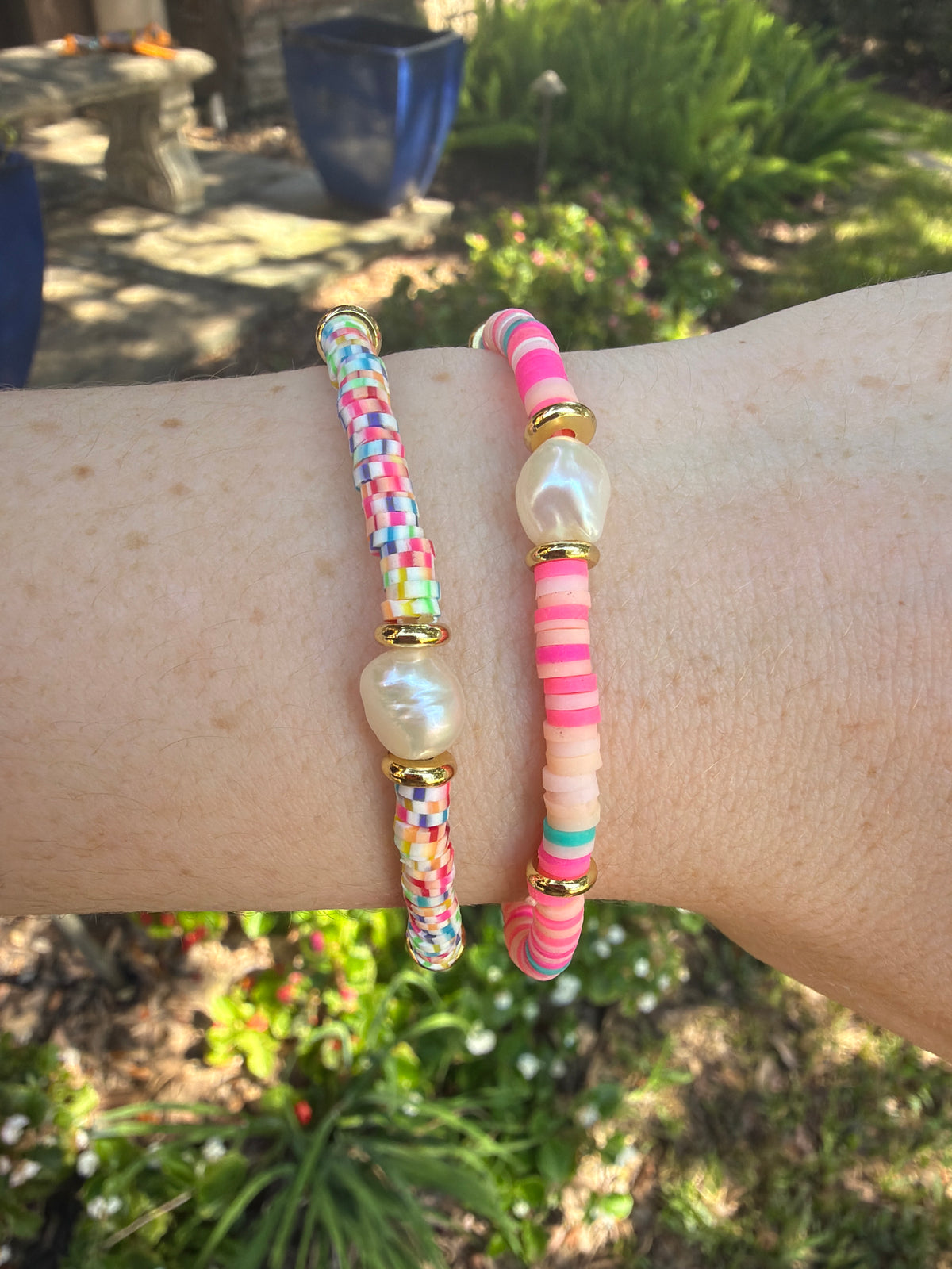 Pair of cute stretch bracelets