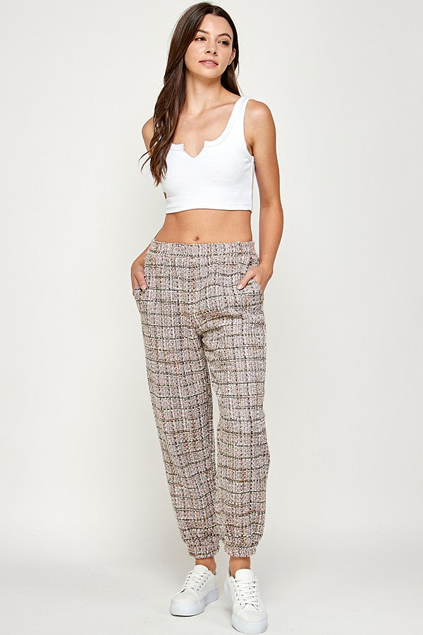 Tweed Jogger Pants