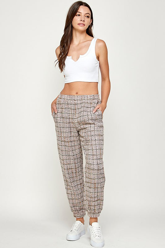 Tweed Jogger Pants