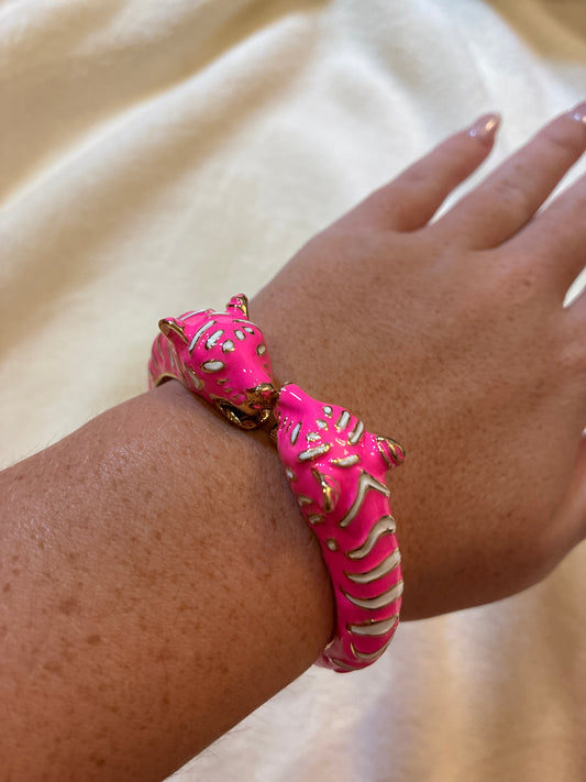 Pink And White Tiger Bracelet
