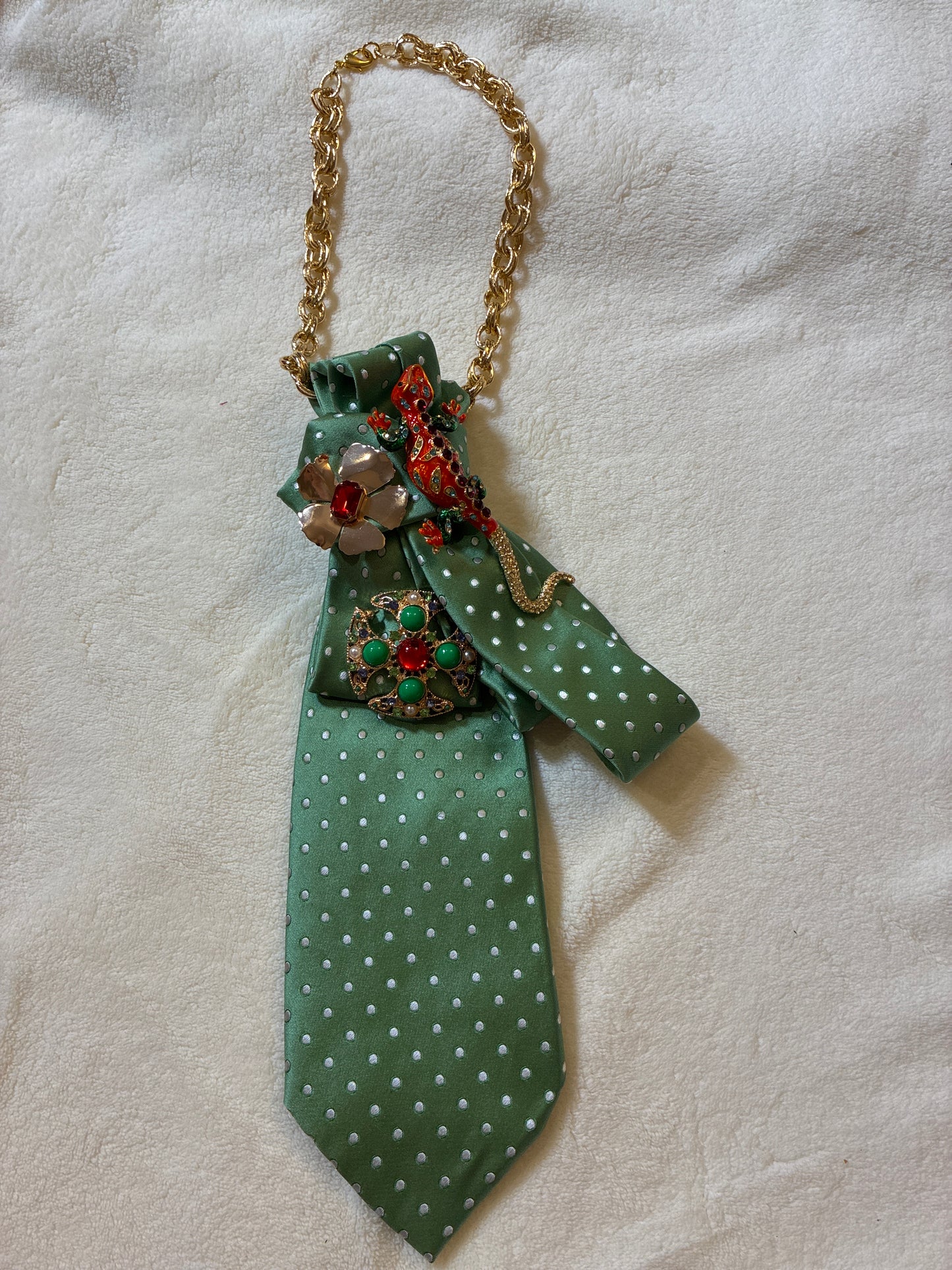 Luxury Lizard Green Tie