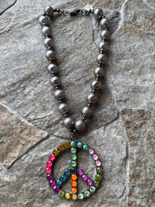 Multi Color Peace Necklace