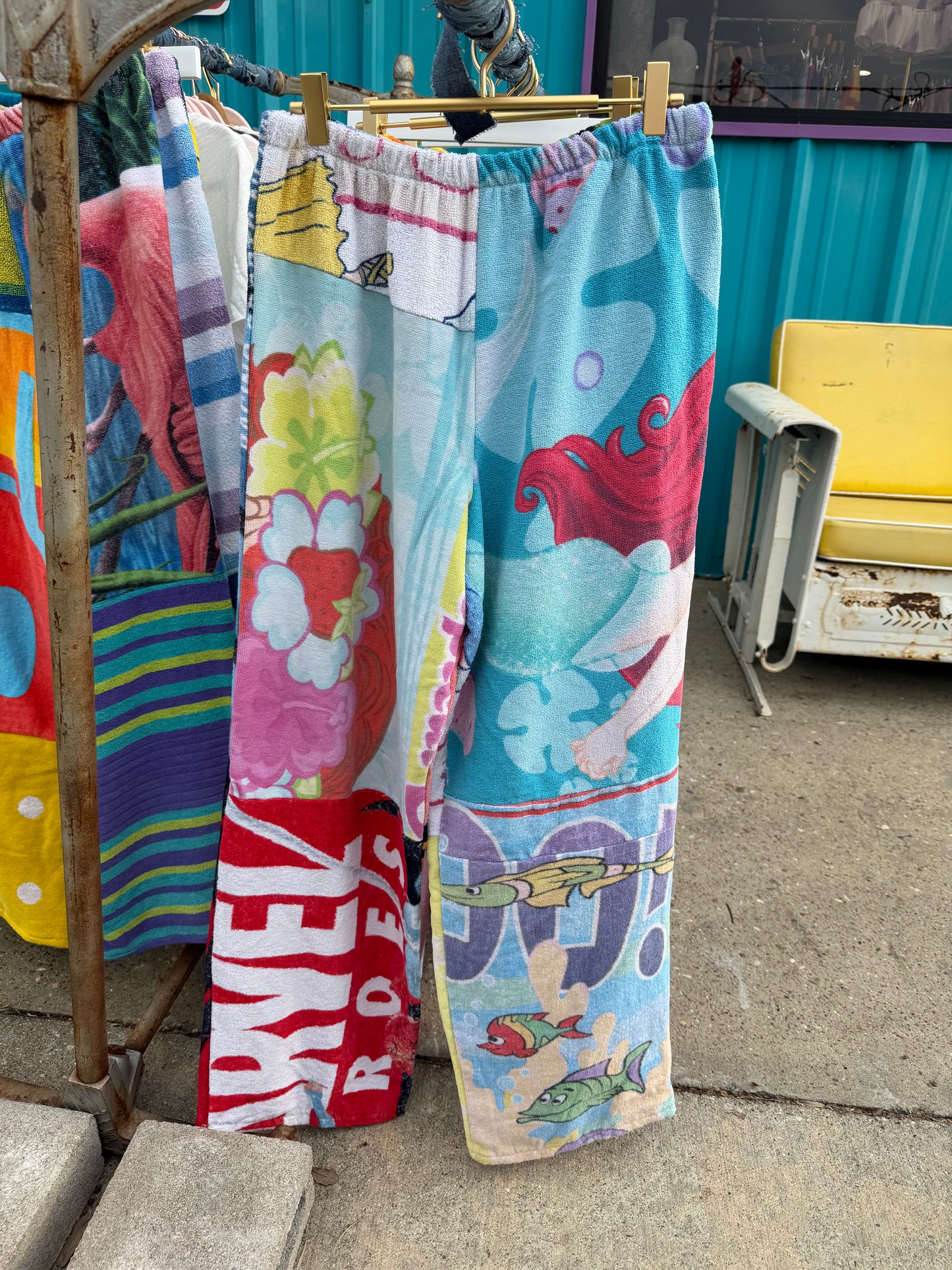 Cartoon BeachTowel Patchwork Pants