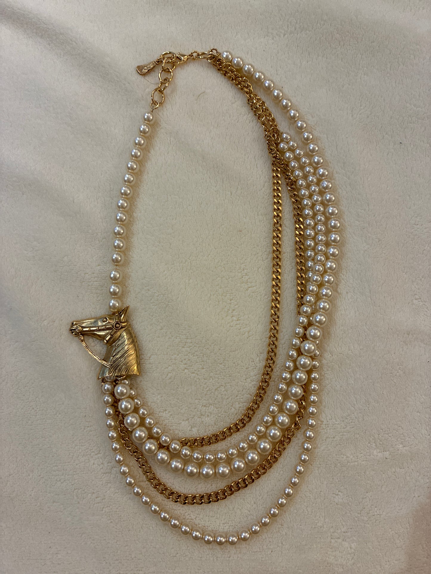 Pearl Horse Necklace