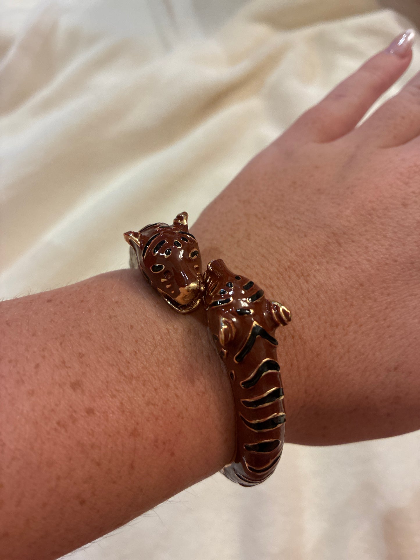 Brown And White Tiger Bracelet