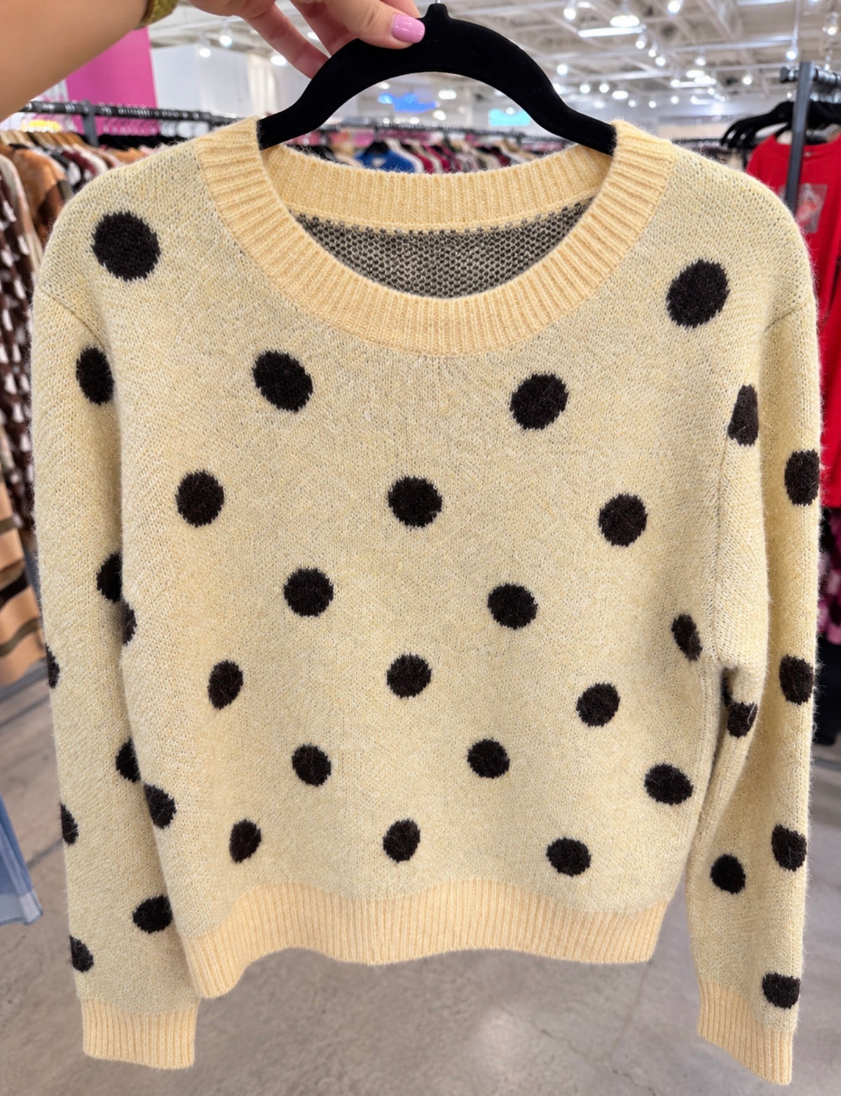 Yellow & Brown Polka Dot Sweater