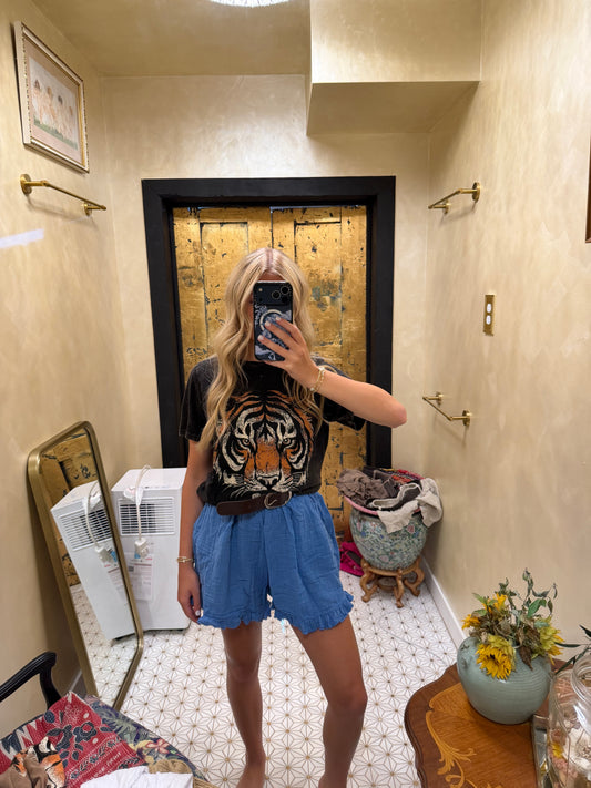 BLUE COTTON SHORTS