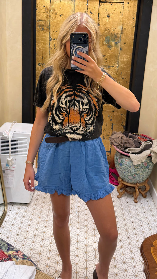 BLUE COTTON SHORTS
