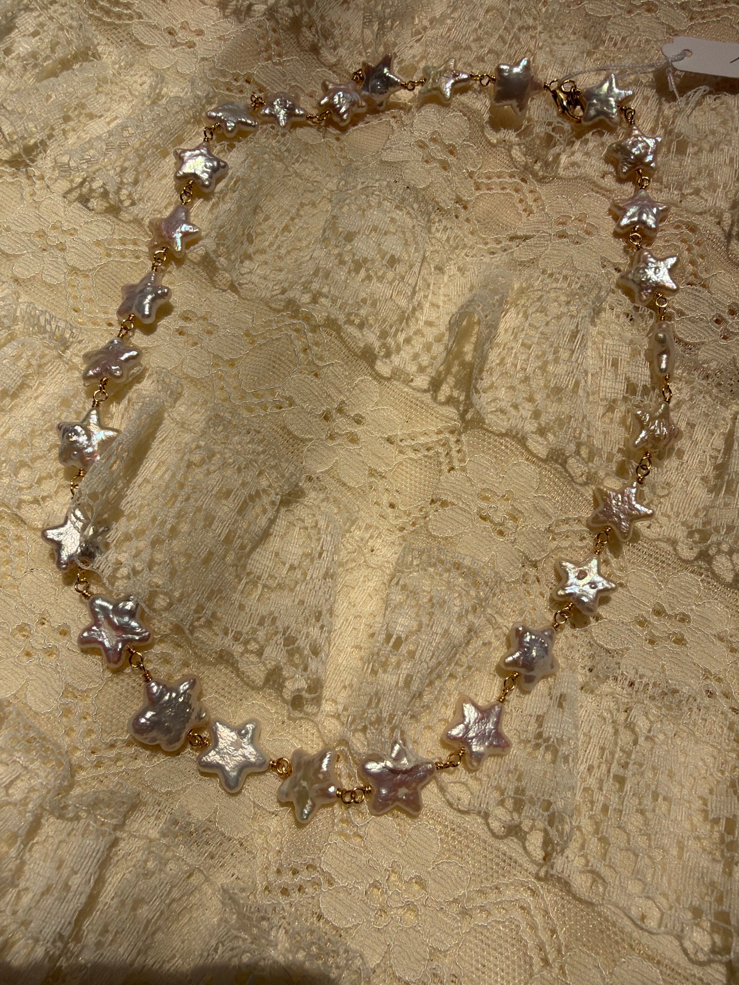 Star Pearl Gold Filled Chain Necklace