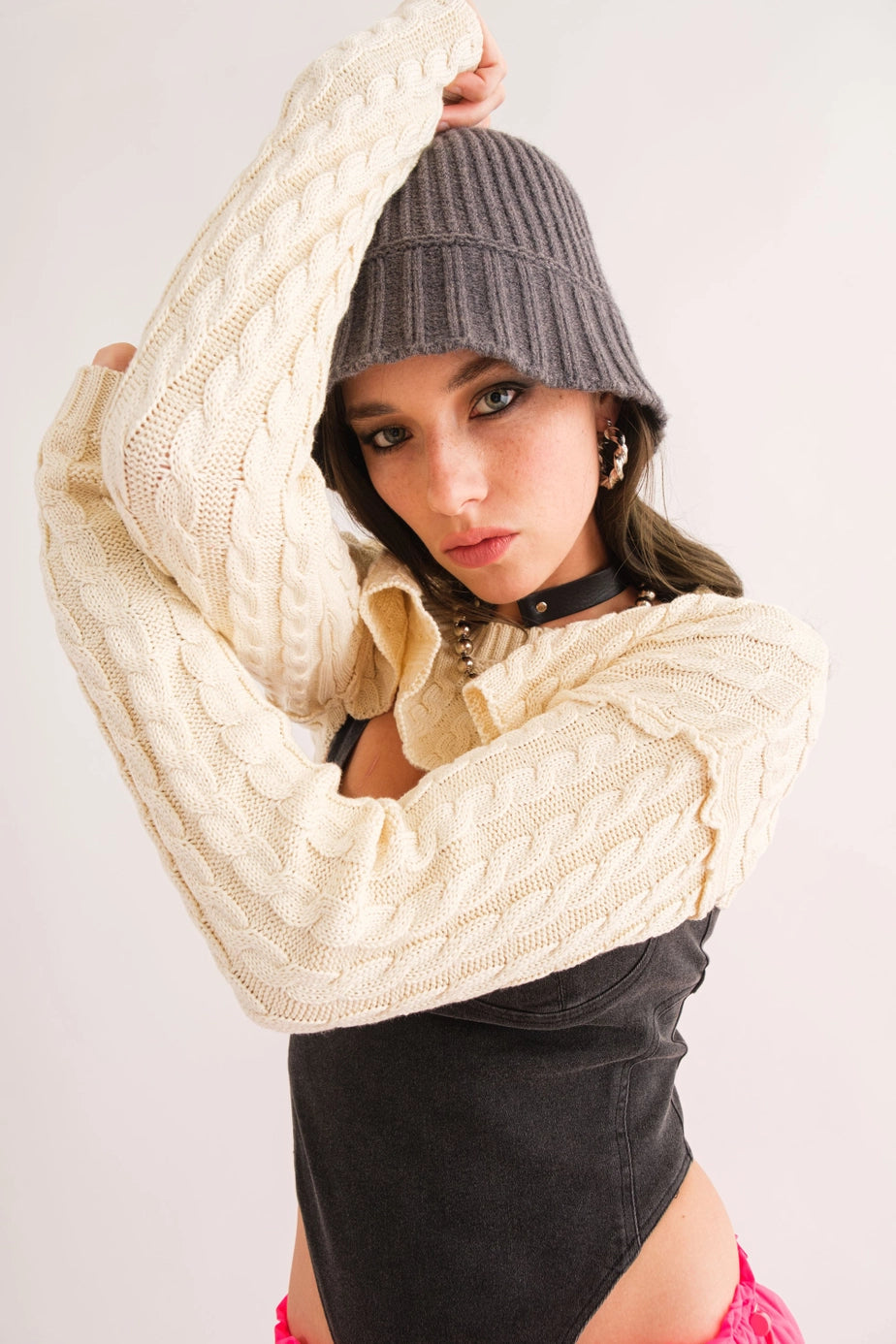 Ivory Knit Sweater Shrug