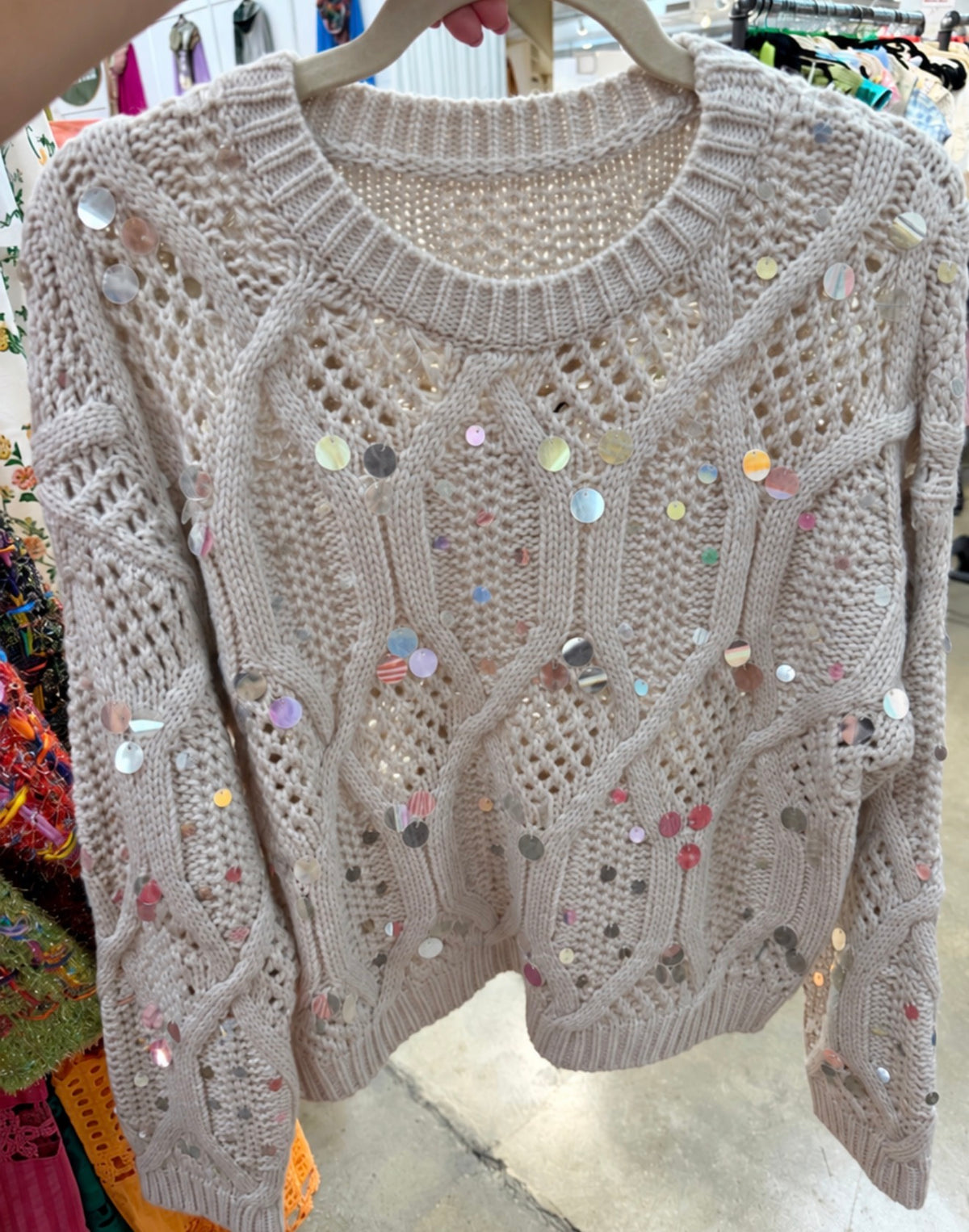 PRE ORDER!! Taupe Shiny Sweater