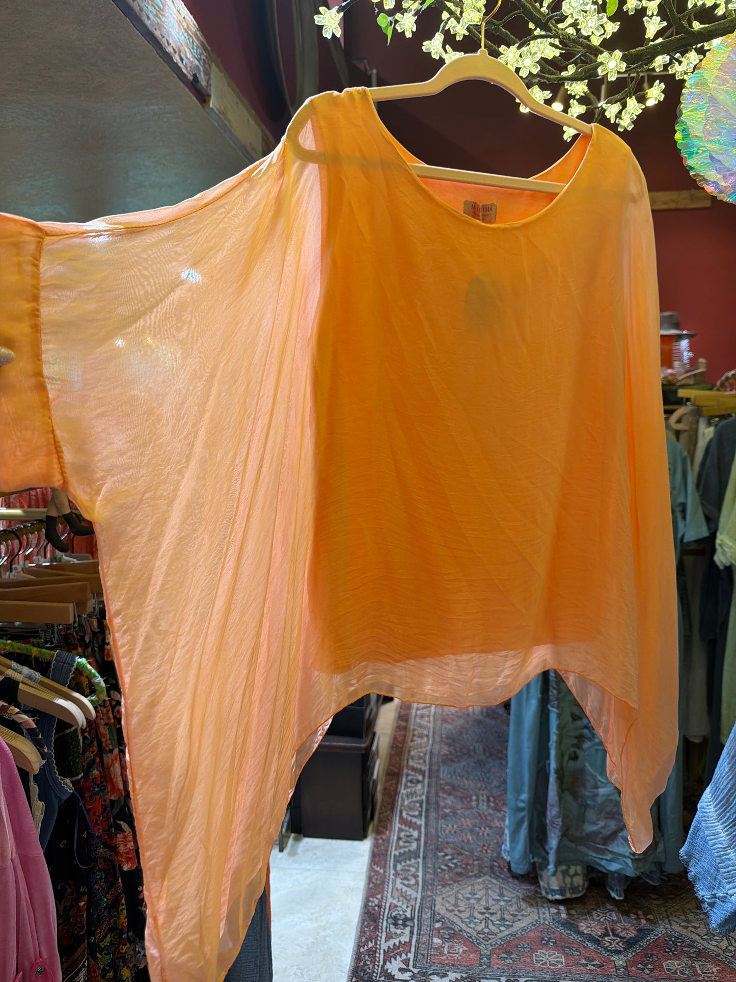 Orange Sherbert Silky Blouse