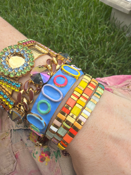 Gold Rainbow Stretch Bracelet