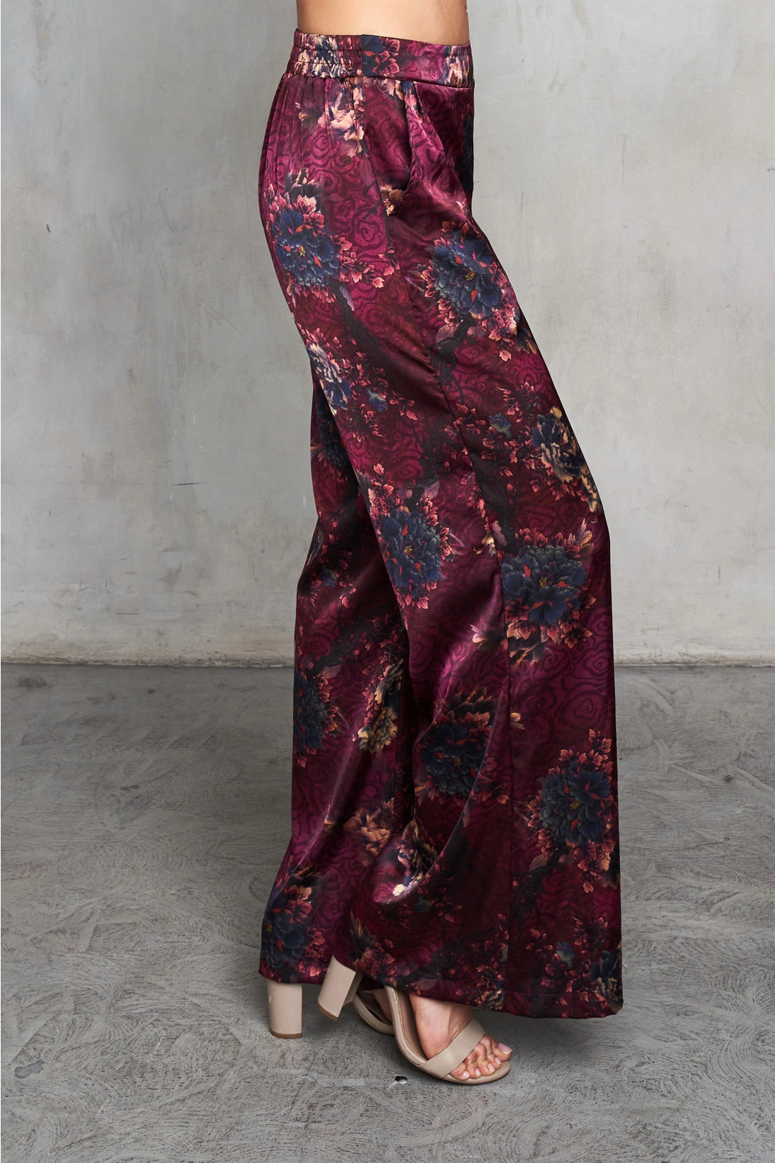Satin Verona Print Palazzo Pant