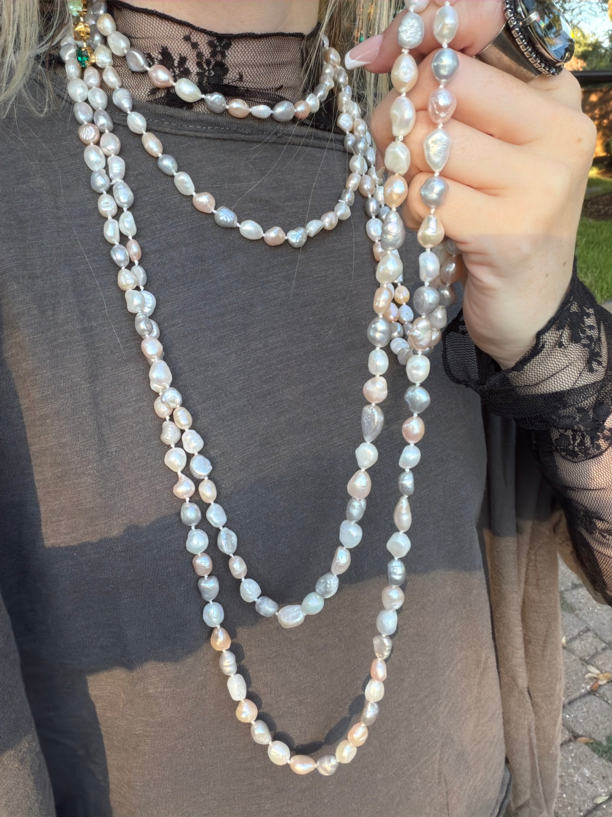 Mixed Natural knotted Pearls