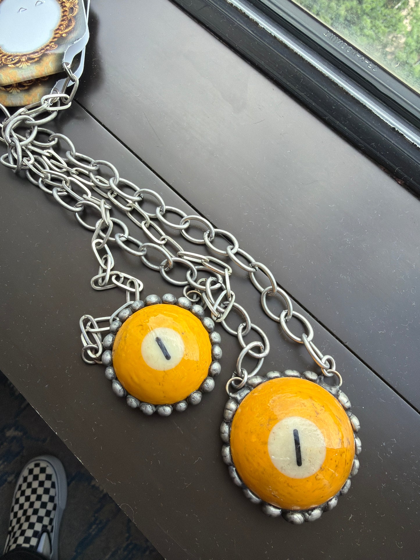 Pool ball necklace