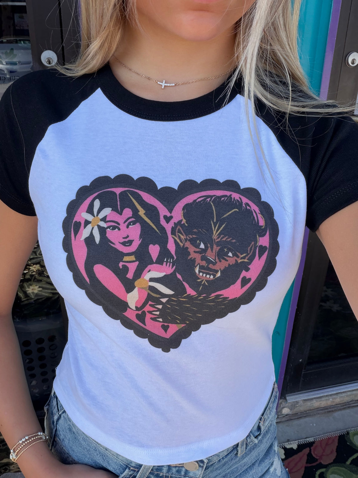 Wild at Heart Short Raglan Cropped Baby tee