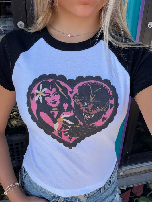 Wild at Heart Short Raglan Cropped Baby tee
